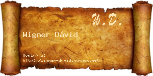 Wigner Dávid névjegykártya